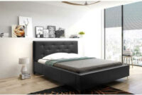 Manželská posteľ 180×200 cm v čiernom čalúnení