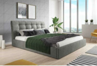 Moderná manželská čalúnená posteľ v nadčasovom dizajne