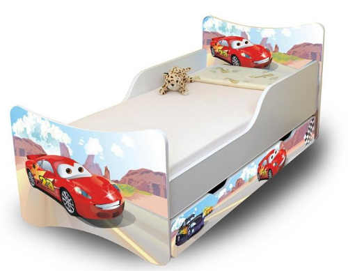 Chlapčenská posteľ Autá s úložným priestorom