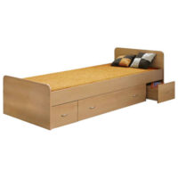 Jednolôžková drevená posteľ s praktickým úložným priestorom