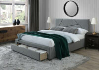 Sivá čalúnená posteľ Valery 160×200 cm