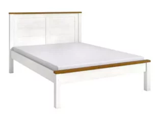Biela lakovaná borovicová posteľ TOPAZIO 140 x 200 cm