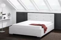 Čalúnená posteľ 160×200 cm v bielej farbe