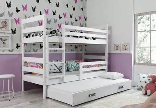 Detská poschodová posteľ s výsuvným lôžkom a možnosťou výberu farby