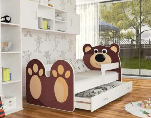 Detská posteľ Medvedík s matracom a roštom pre dievčatá a chlapcov