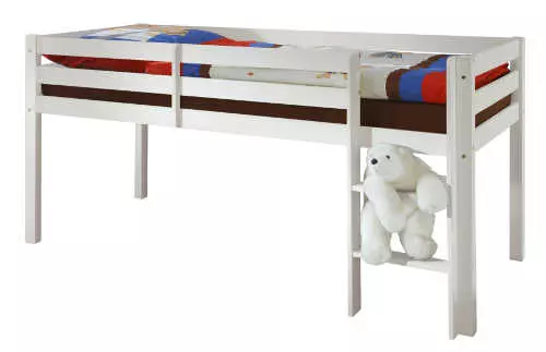 Detská vyvýšená posteľ z bielej borovice