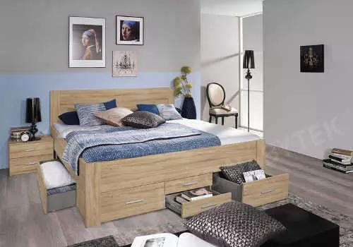 Praktická priestranná posteľ v modernom štýle