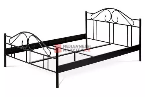 Čierna kovová manželská posteľ