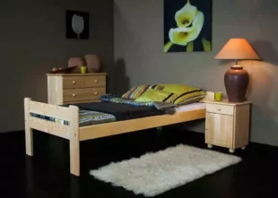 Jednolôžková posteľ 90×200 cm z masívneho dreva v prírodnom dekore
