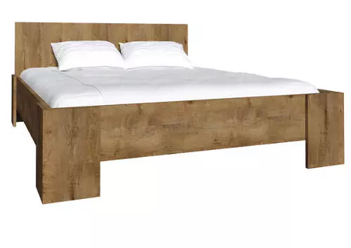 Manželská posteľ z laminátu v neobvyklom dizajne