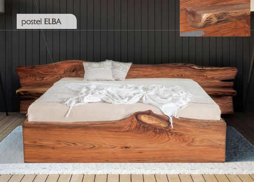 Manželská posteľ z masívneho jaseňového dreva