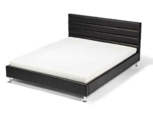 Štýlová čalúnená posteľ 160×200 cm v čiernej ekokoži