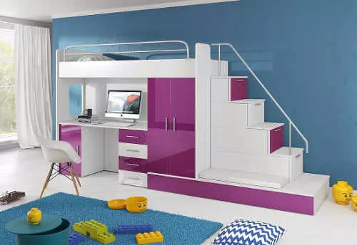 Detská poschodová posteľ ako súčasť praktickej súpravy