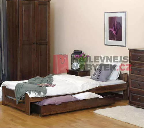 Jednolôžková posteľ z kvalitného dreva v pôsobivom dekore