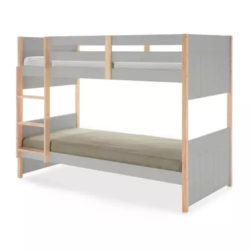 Sivá poschodová posteľ s rebríkom