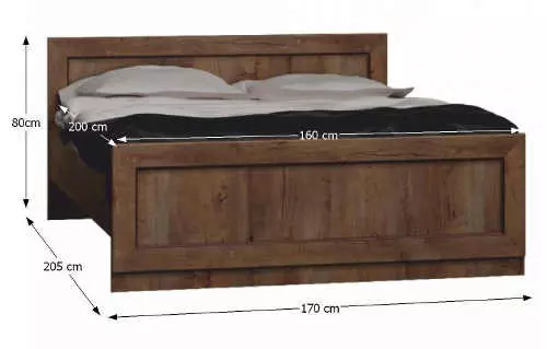 Manželská posteľ 160 cm tmavý dub