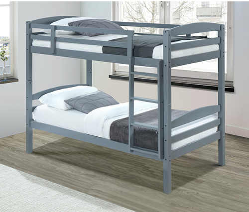 Sivá poschodová posteľ FORKOLA 90×200 cm