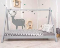 Sivá posteľ Montessori GROSI