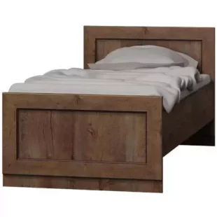 Jednolôžková drevená posteľ 90×200 cm v tmavom dekore