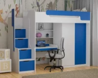 Multifunkčná poschodová posteľ pre chlapcov so skriňou a stolíkom