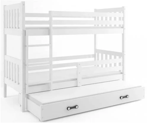 Biela poschodová rozkladacia posteľ 80 x 190 cm