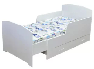 Biela rastúca detská posteľ BAMBI s úložným priestorom