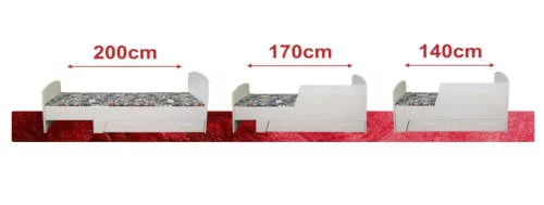 Dĺžka postele môže byť od 140 do 200 cm