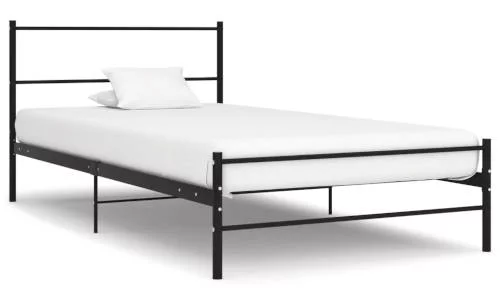 Lacná jednolôžková posteľ čierna kovová